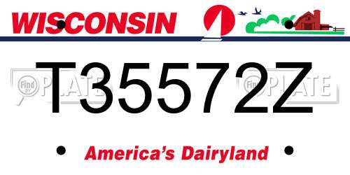 T35572Z Wisconsin License Plate