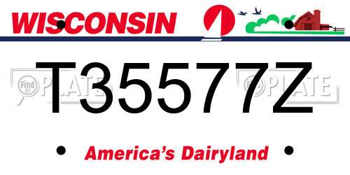 T35577Z Wisconsin License Plate