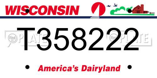 T358222 Wisconsin License Plate