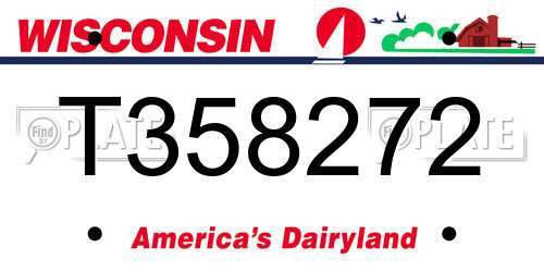 T358272 Wisconsin License Plate