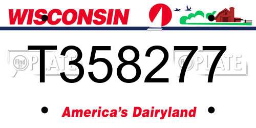 T358277 Wisconsin License Plate