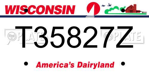 T35827Z Wisconsin License Plate
