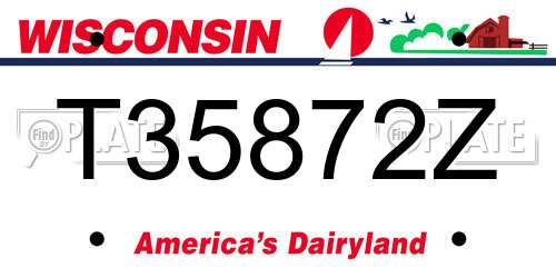 T35872Z Wisconsin License Plate