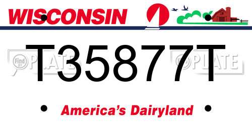 T35877T Wisconsin License Plate