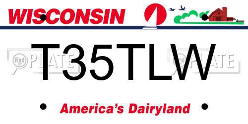 T35TLW Wisconsin License Plate