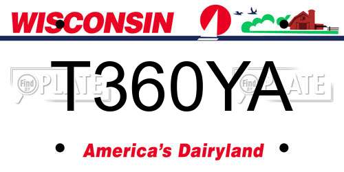 T360YA Wisconsin License Plate