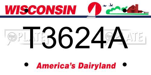 T3624A Wisconsin License Plate