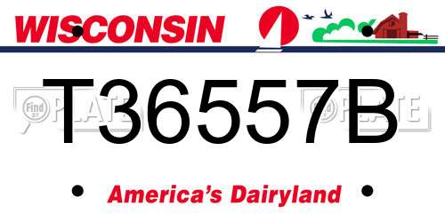 T36557B Wisconsin License Plate