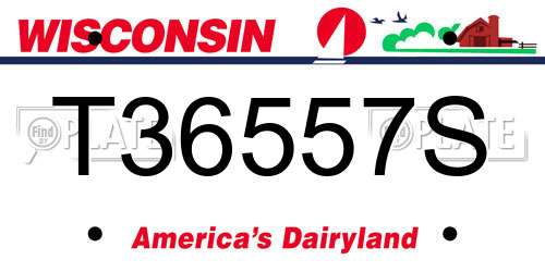 T36557S Wisconsin License Plate