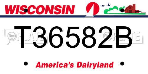 T36582B Wisconsin License Plate