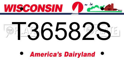 T36582S Wisconsin License Plate