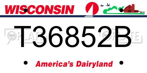 T36852B Wisconsin License Plate