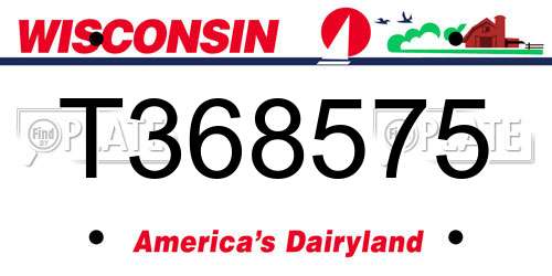 T368575 Wisconsin License Plate