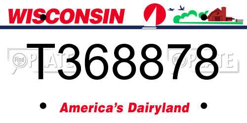 T368878 Wisconsin License Plate