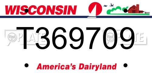 T369709 Wisconsin License Plate
