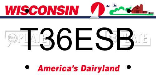 T36ESB Wisconsin License Plate