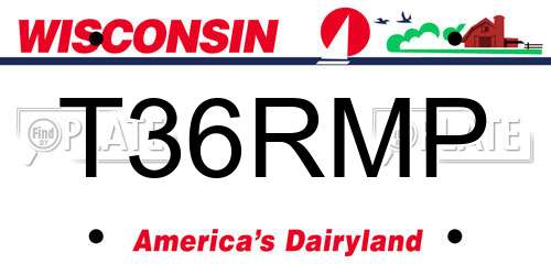 T36RMP Wisconsin License Plate