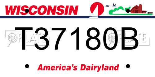T37180B Wisconsin License Plate