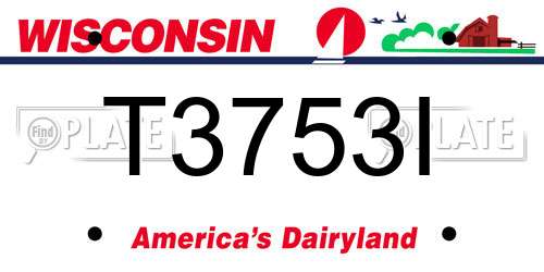 T3753I Wisconsin License Plate