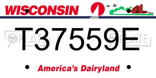 T37559E Wisconsin License Plate