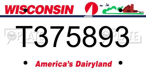 T375893 Wisconsin License Plate