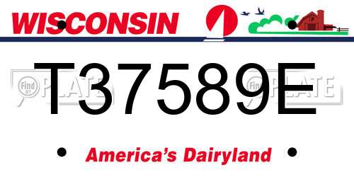 T37589E Wisconsin License Plate