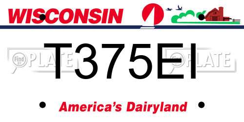 T375EI Wisconsin License Plate