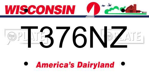 T376NZ Wisconsin License Plate