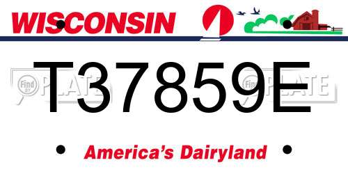 T37859E Wisconsin License Plate