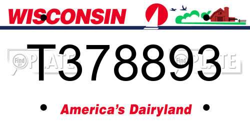 T378893 Wisconsin License Plate