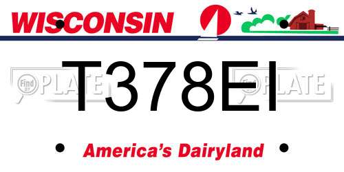 T378EI Wisconsin License Plate