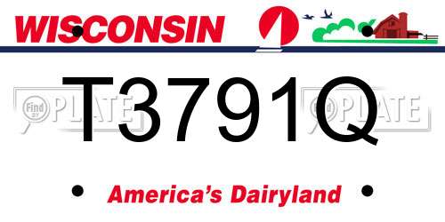 T3791Q Wisconsin License Plate