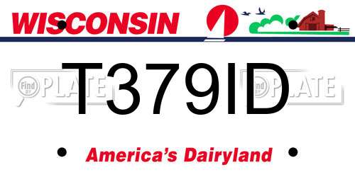 T379ID Wisconsin License Plate