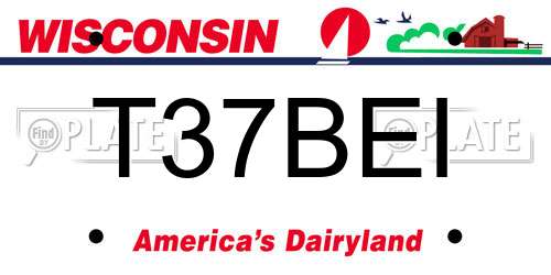 T37BEI Wisconsin License Plate