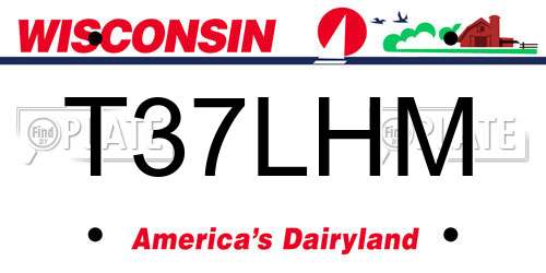 T37LHM Wisconsin License Plate