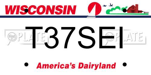 T37SEI Wisconsin License Plate