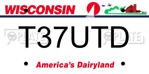 T37UTD Wisconsin License Plate