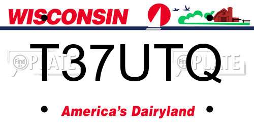 T37UTQ Wisconsin License Plate