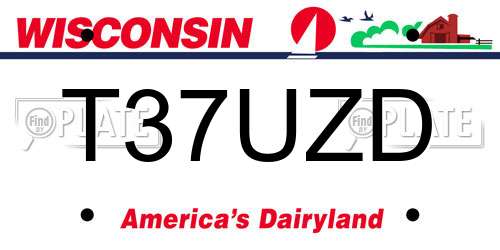 T37UZD Wisconsin License Plate