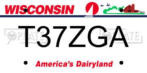 T37ZGA Wisconsin License Plate