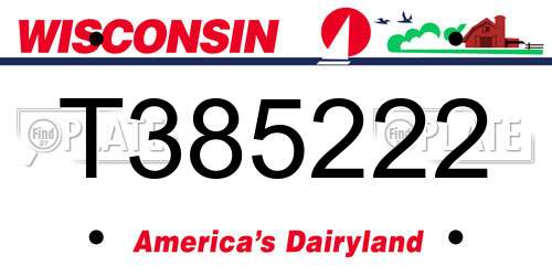 T385222 Wisconsin License Plate