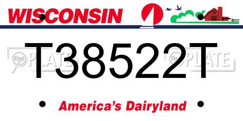 T38522T Wisconsin License Plate