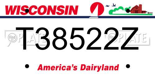 T38522Z Wisconsin License Plate