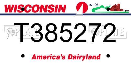 T385272 Wisconsin License Plate