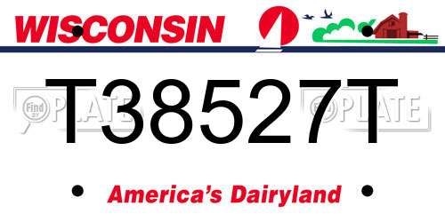 T38527T Wisconsin License Plate