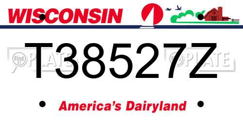 T38527Z Wisconsin License Plate