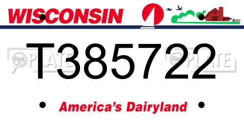 T385722 Wisconsin License Plate