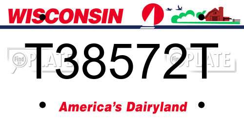 T38572T Wisconsin License Plate