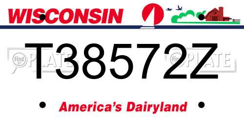 T38572Z Wisconsin License Plate