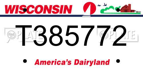 T385772 Wisconsin License Plate